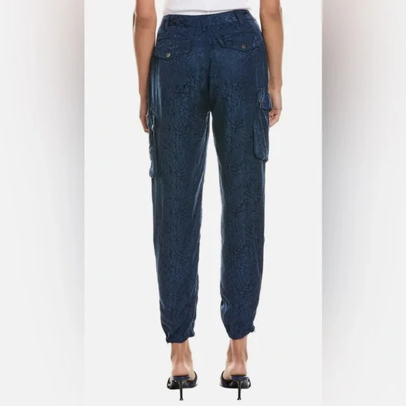 Johnny Was NWT Kiarra Pant Women'sSize 2Navy Blue Cargo Joggers